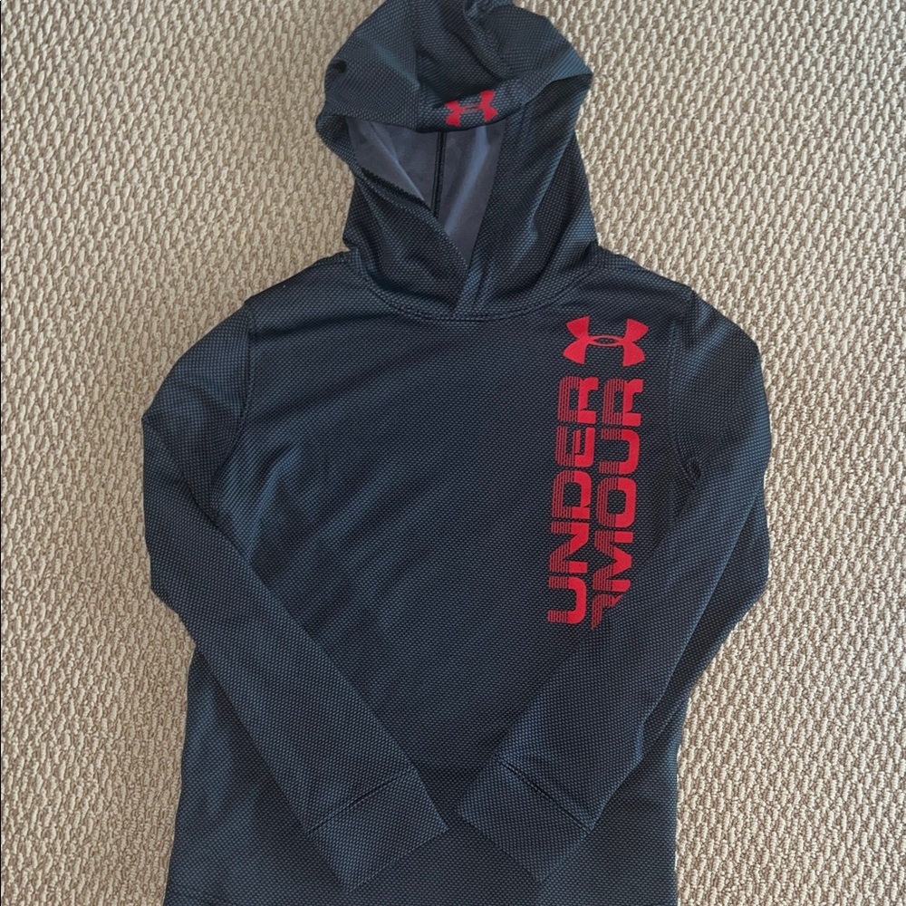 Under Armour Dark Hoodie with Red Accents